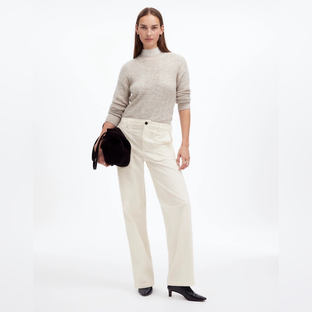 NWT Madewell Low-Slung Baggy Utility Pants in Corduroy - 25 - Winter white/Ivory